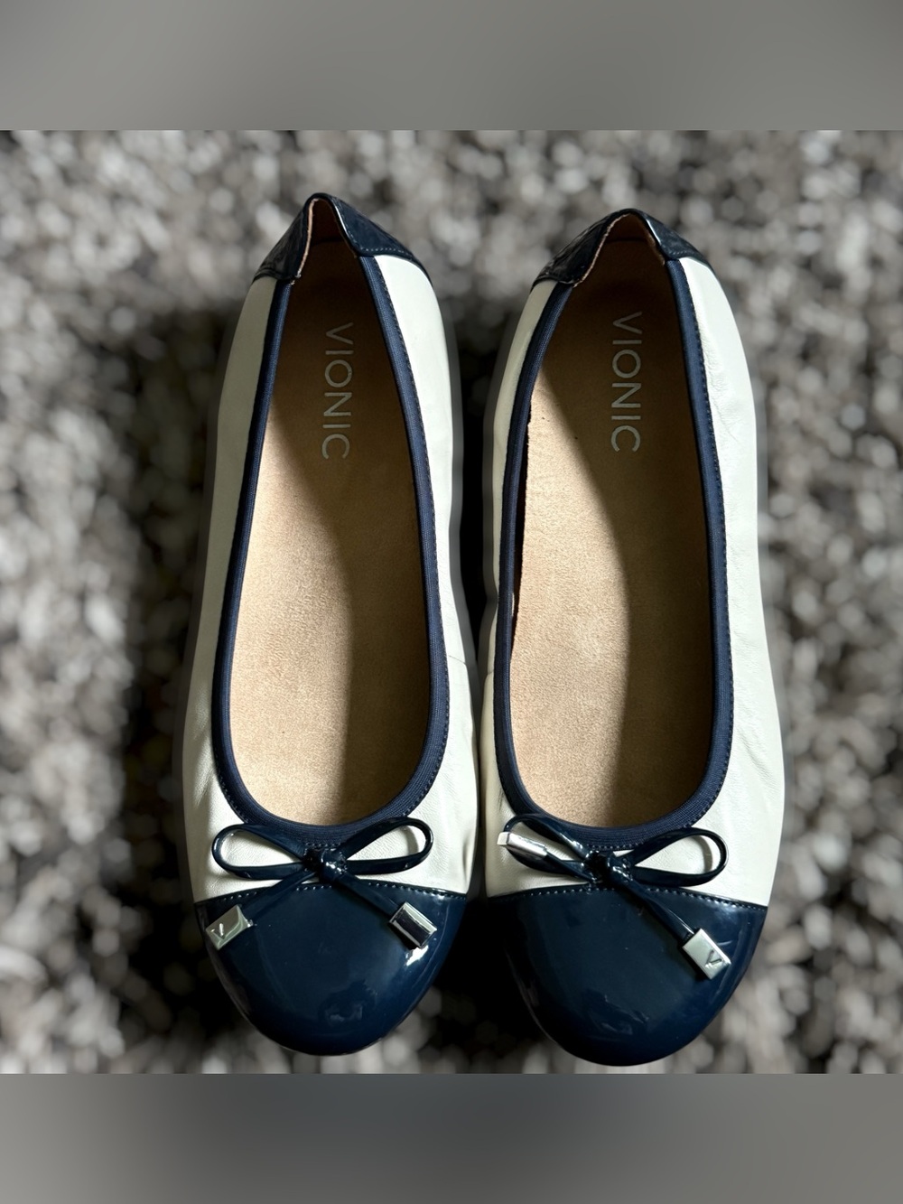 VIONIC Minna Ballet Flat Bow Flats Blue & White US 7 - Picture 5 of 10